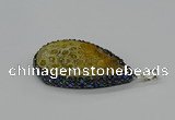 CGP3418 30*50mm - 35*55mm flat teardrop fossil coral pendants