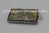 CGP3420 35*60mm - 40*50mm rectangle fossil coral pendants