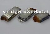 CGP3433 30*45mm - 28*60mm freeform druzy citrine pendants