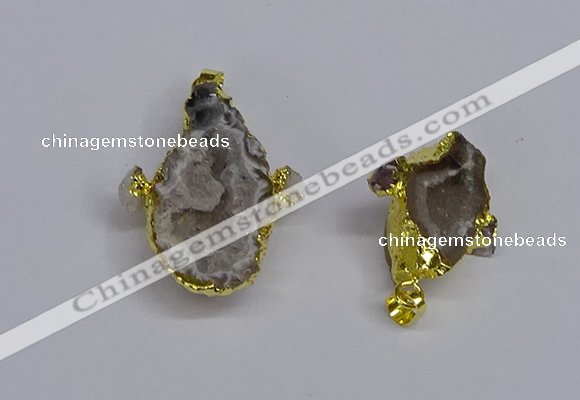 CGP3437 20*25mm - 22*40mm freeform druzy agate pendants wholesale