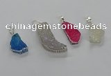 CGP3455 15*25mm - 18*38mm freeform druzy agate pendants