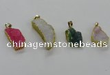 CGP3456 15*25mm - 18*38mm freeform druzy agate pendants