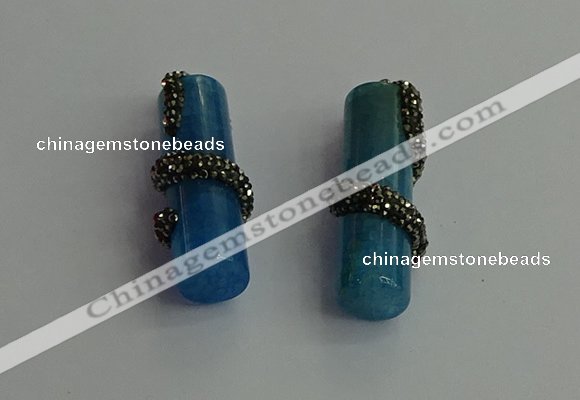 CGP351 12*40mm tube agate gemstone pendants wholesale