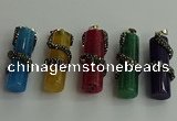 CGP354 12*40mm tube agate gemstone pendants wholesale