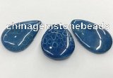 CGP3548 32*42mm - 35*55mm flat teardrop chrysanthemum agate slab pendants