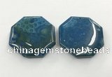 CGP3549 50mm - 53mm octagonal chrysanthemum agate slab pendants