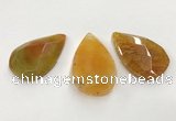 CGP3563 35*55mm faceted flat teardrop agate pendants wholesale