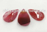 CGP3565 35*55mm faceted flat teardrop agate pendants wholesale