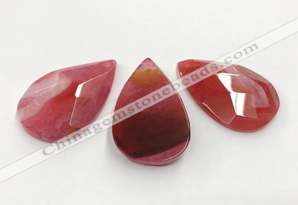 CGP3565 35*55mm faceted flat teardrop agate pendants wholesale