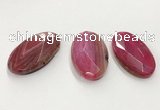 CGP3569 32*50mm faceted oval agate pendants wholesale