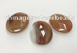 CGP3575 40*50mm faceted oval agate pendants wholesale