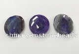 CGP3576 40*50mm faceted oval agate pendants wholesale