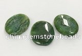 CGP3578 40*50mm faceted oval agate pendants wholesale