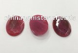 CGP3583 32*45mm faceted oval agate pendants wholesale