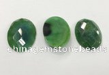 CGP3584 32*45mm faceted oval agate pendants wholesale