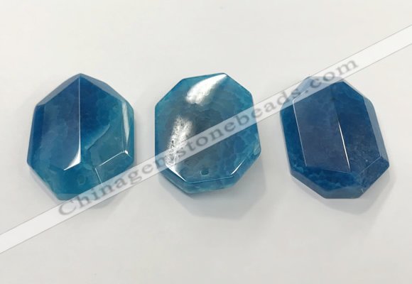 CGP3592 32*42mm faceted octagonal agate pendants wholesale