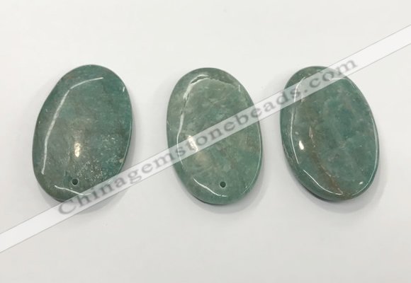 CGP3614 35*60mm oval amazonite gemstone pendants wholesale