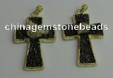 CGP403 40*60mm cross gemstone pendants wholesale