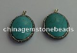 CGP405 30*40mm - 35*45mm oval turquoise pendants wholesale