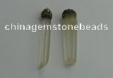 CGP407 10*55mm - 15*65mm sticks white crystal pendants wholesale