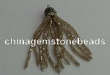 CGP421 2*3mm faceted rondelle handmade chinese crystal tassel pendants