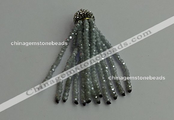 CGP424 2*3mm faceted rondelle handmade chinese crystal tassel pendants