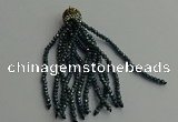 CGP440 2*3mm faceted rondelle handmade chinese crystal tassel pendants