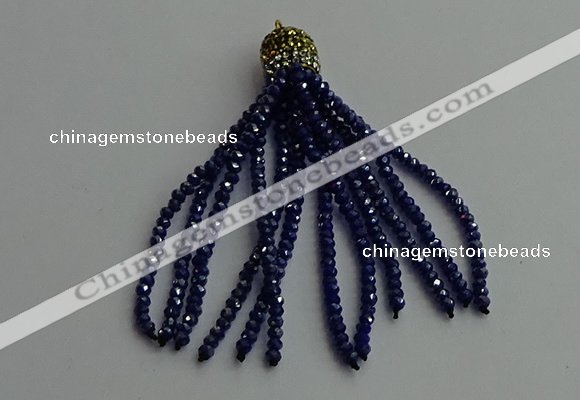 CGP444 2*3mm faceted rondelle handmade chinese crystal tassel pendants