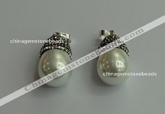 CGP455 15*25mm - 15*30mm teardrop pearl shell pendants wholesale