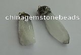 CGP489 15*35mm - 18*45mm nugget white crystal pendants wholesale