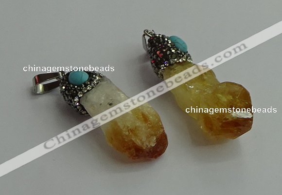 CGP502 15*35mm - 18*45mm nugget citrine pendants wholesale