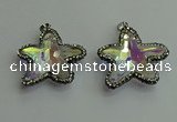 CGP505 35*35mm star crystal glass pendants wholesale