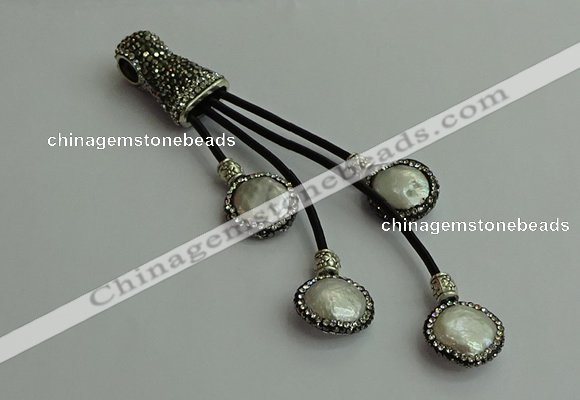 CGP529 16*18mm freeform pearl tassel pendants wholesale