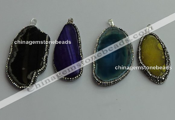 CGP539 25*50mm - 35*65mm freeform agate pendants wholesale