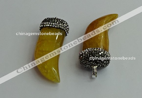 CGP581 16*50mm - 18*55mm oxhorn agate pendants wholesale