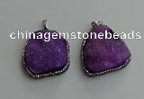 CGP592 25*40mm - 30*45mm freeform druzy agate gemstone pendants