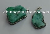 CGP595 25*40mm - 30*45mm freeform druzy agate gemstone pendants