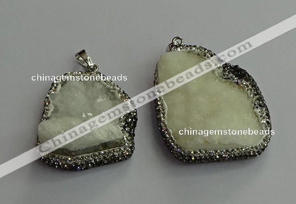 CGP602 25*30mm - 35*40mm freeform druzy agate gemstone rings