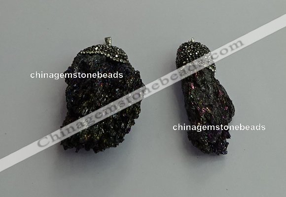 CGP606 22*50mm - 35*60mm nuggets gemstone pendants wholesale