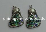 CGP612 35*55mm freeform abalone shell & shell pearl pendants