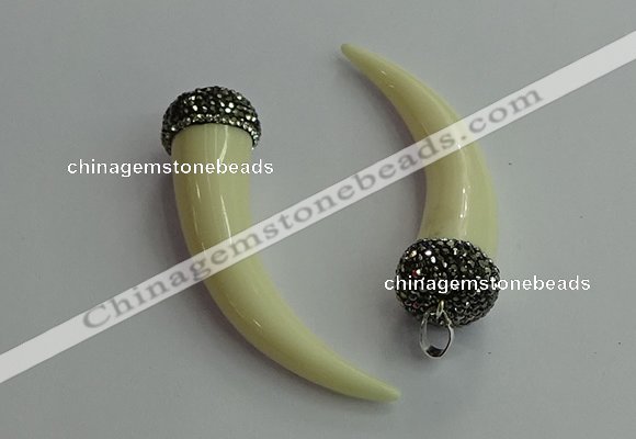 CGP623 16*60mm - 18*65mm oxhorn resin pendants wholesale