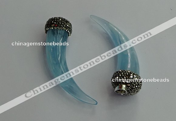 CGP627 16*60mm - 18*65mm oxhorn resin pendants wholesale