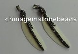 CGP650 18*75mm feather bone pendants wholesale