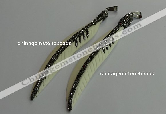 CGP655 18*95mm feather bone pendants wholesale