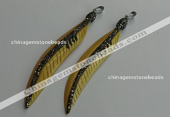 CGP656 18*95mm feather bone pendants wholesale