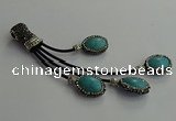 CGP668 15*20mm oval turquoise tassel pendants wholesale