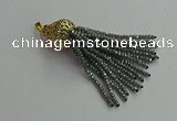 CGP675 2*3mm faceted rondelle handmade chinese crystal tassel pendants