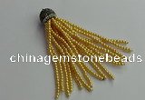 CGP678 3mm round handmade glass beaded tassel pendants wholesale