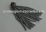 CGP679 3mm round handmade glass beaded tassel pendants wholesale