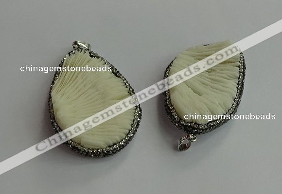 CGP702 30*45mm - 35*55mm freeform coral pendants wholesale